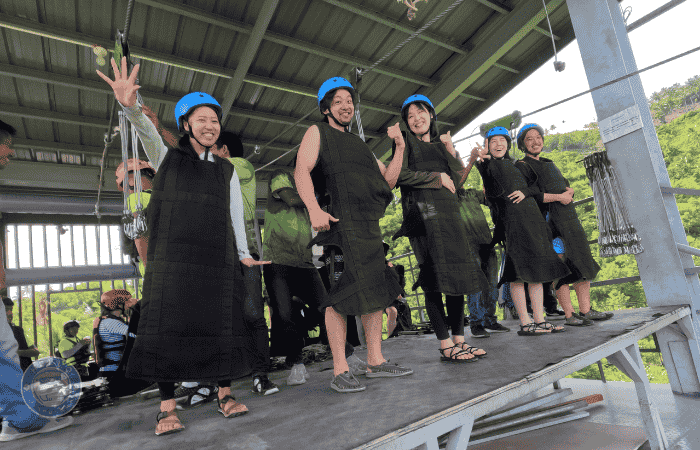 カワサン滝　キャニオニング　ジップライン